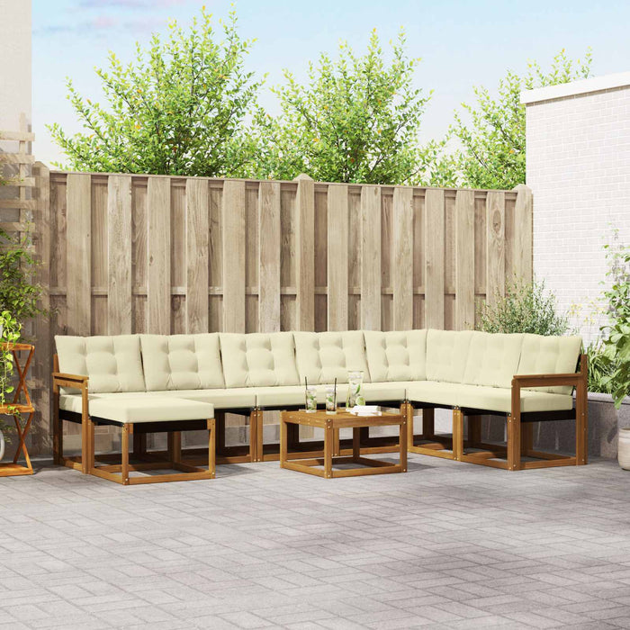 Set de canapele de exterior cu pernă 9 pcs Natural și Crem - WALTI WALTI