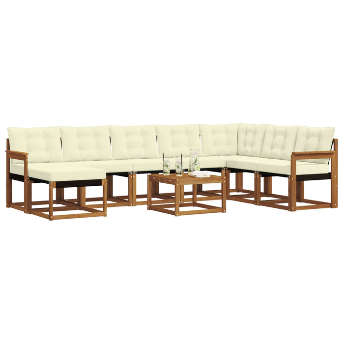 Set de canapele de exterior cu pernă 9 pcs Natural și Crem - WALTI WALTI