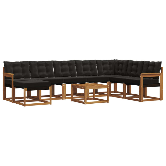 Set de canapele de exterior cu pernă 9 pcs Natural și Negru - WALTI WALTI