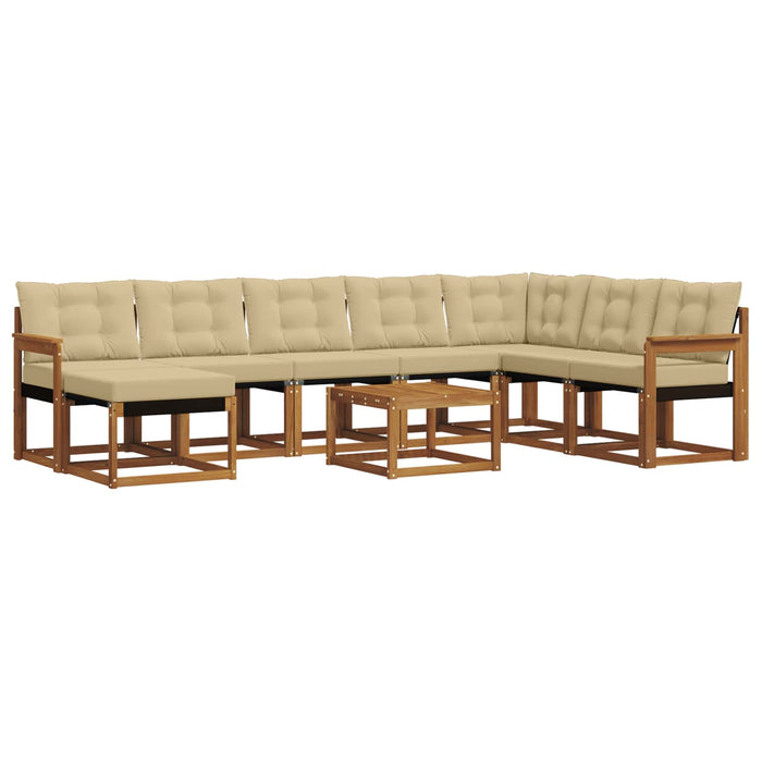 Set de canapele de exterior cu pernă 9 pcs Natural și Bej - WALTI WALTI
