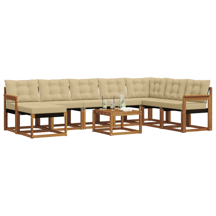 Set de canapele de exterior cu pernă 9 pcs Natural și Bej - WALTI WALTI