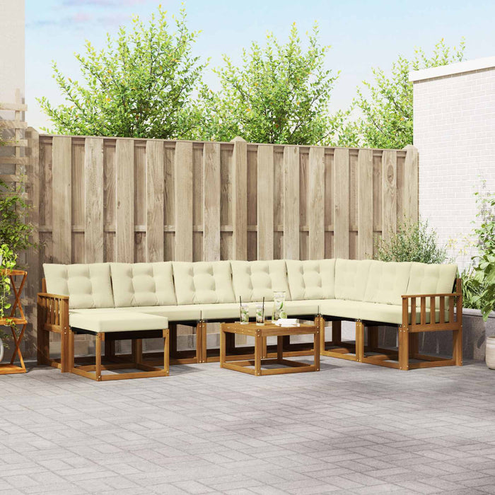 Set de canapele de exterior cu pernă 9 pcs Natural și Crem - WALTI WALTI