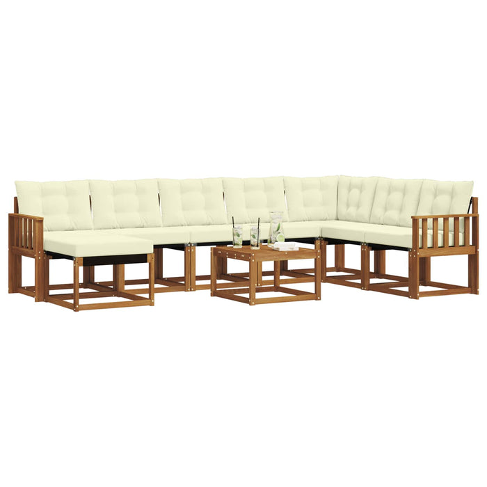 Set de canapele de exterior cu pernă 9 pcs Natural și Crem - WALTI WALTI