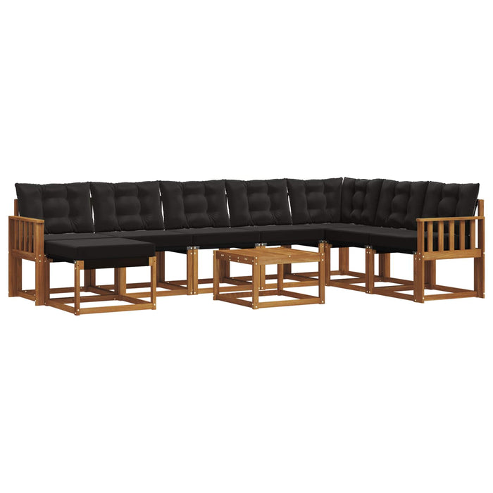 Set de canapele de exterior cu pernă 9 pcs Natural și Negru - WALTI WALTI