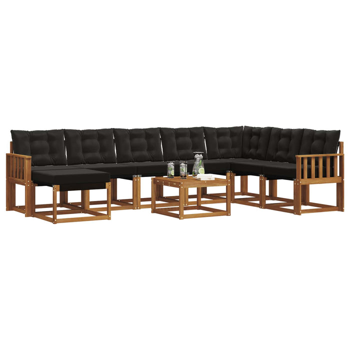 Set de canapele de exterior cu pernă 9 pcs Natural și Negru - WALTI WALTI