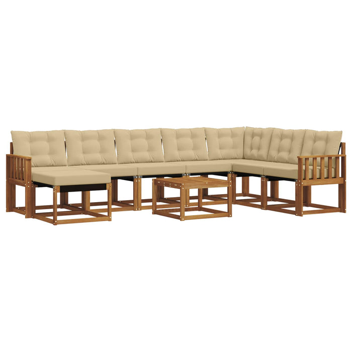 Set de canapele de exterior cu pernă 9 pcs Natural și Bej - WALTI WALTI