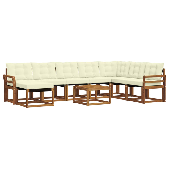 Set de canapele de exterior cu pernă 9 pcs Natural și Crem - WALTI WALTI