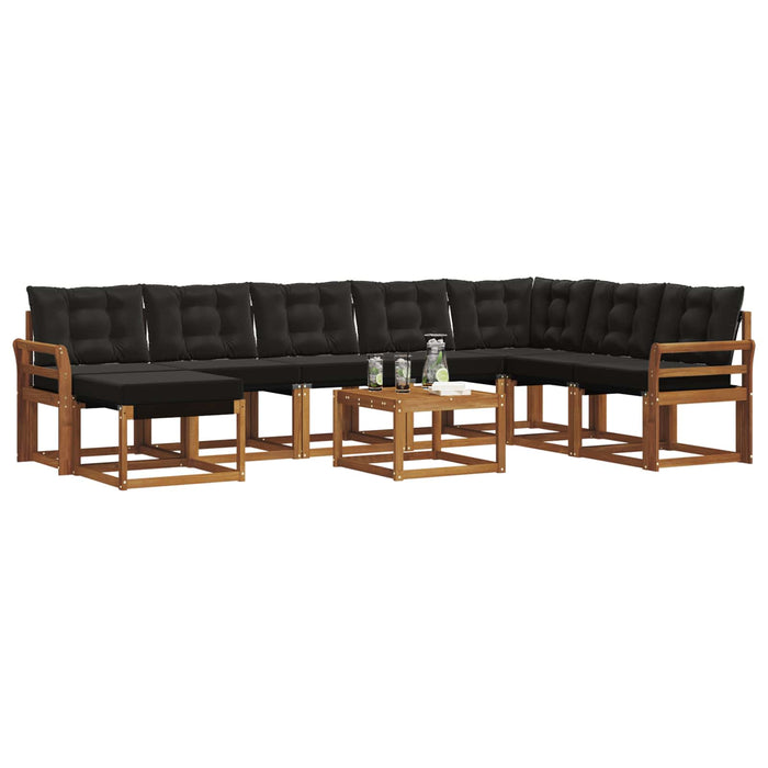 Set de canapele de exterior cu pernă 9 pcs Natural și Negru - WALTI WALTI