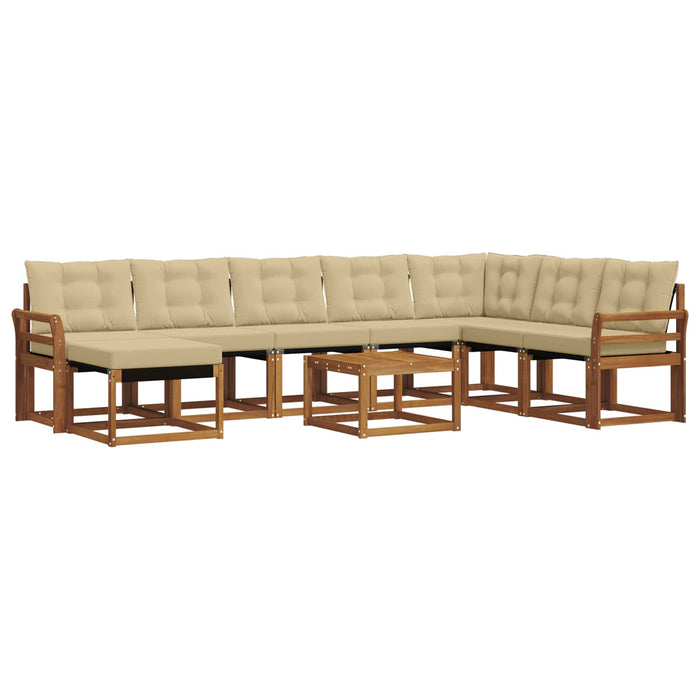 Set de canapele de exterior cu pernă 9 pcs Natural și Bej - WALTI WALTI