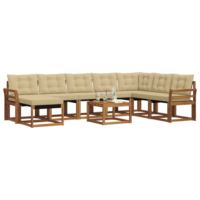 Set de canapele de exterior cu pernă 9 pcs Natural și Bej - WALTI WALTI