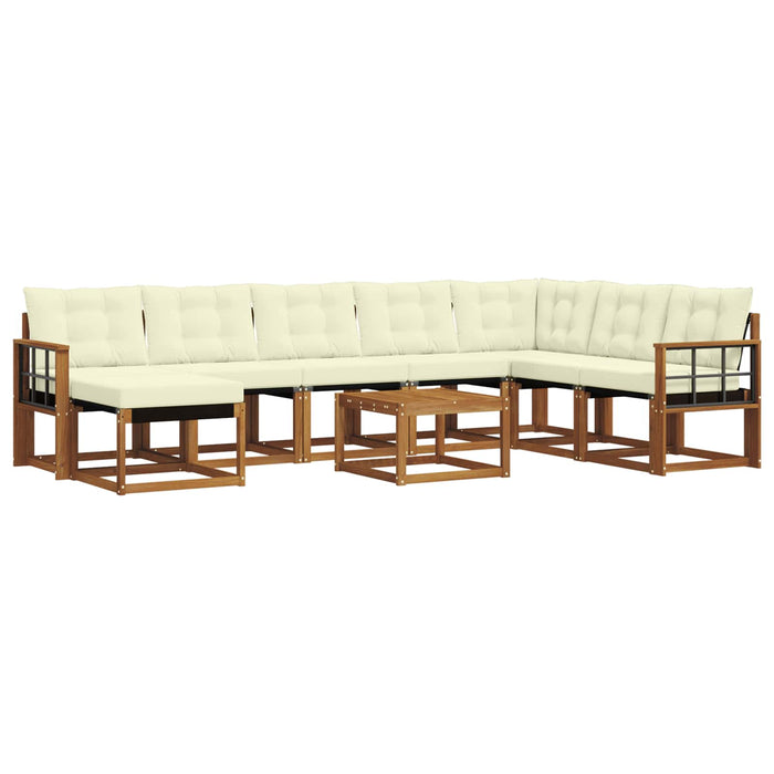 Set de canapele de exterior cu pernă 9 pcs Natural și Crem - WALTI WALTI