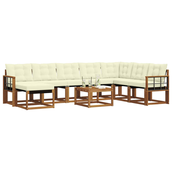 Set de canapele de exterior cu pernă 9 pcs Natural și Crem - WALTI WALTI