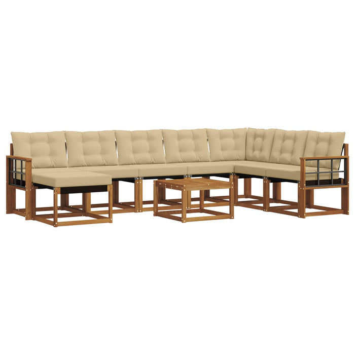 Set de canapele de exterior cu pernă 9 pcs Natural și Bej - WALTI WALTI