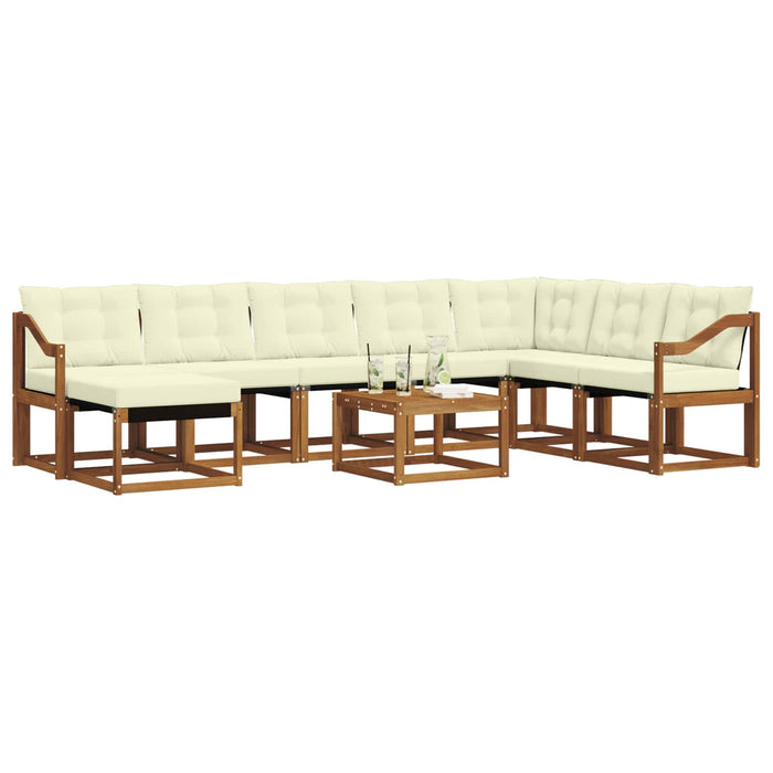 Set de canapele de exterior cu pernă 9 pcs Natural și Crem - WALTI WALTI