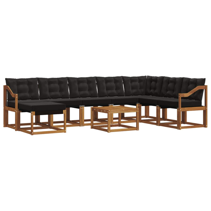 Set de canapele de exterior cu pernă 9 pcs Natural și Negru - WALTI WALTI