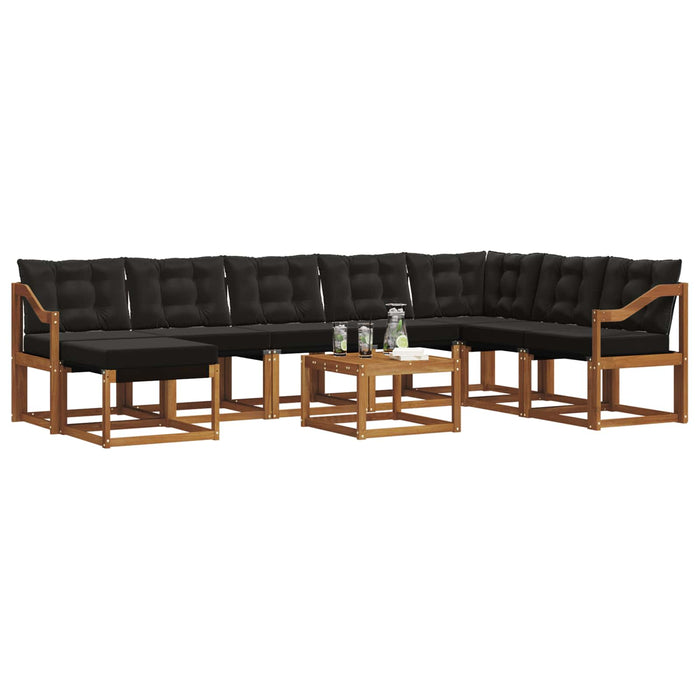 Set de canapele de exterior cu pernă 9 pcs Natural și Negru - WALTI WALTI