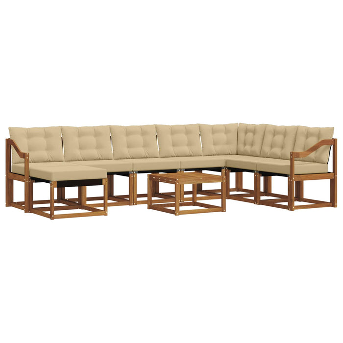 Set de canapele de exterior cu pernă 9 pcs Natural și Bej - WALTI WALTI