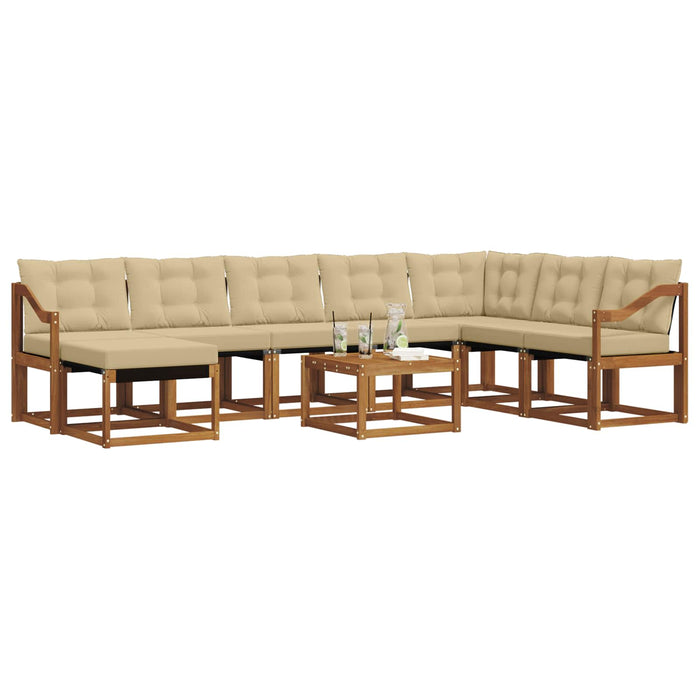 Set de canapele de exterior cu pernă 9 pcs Natural și Bej - WALTI WALTI