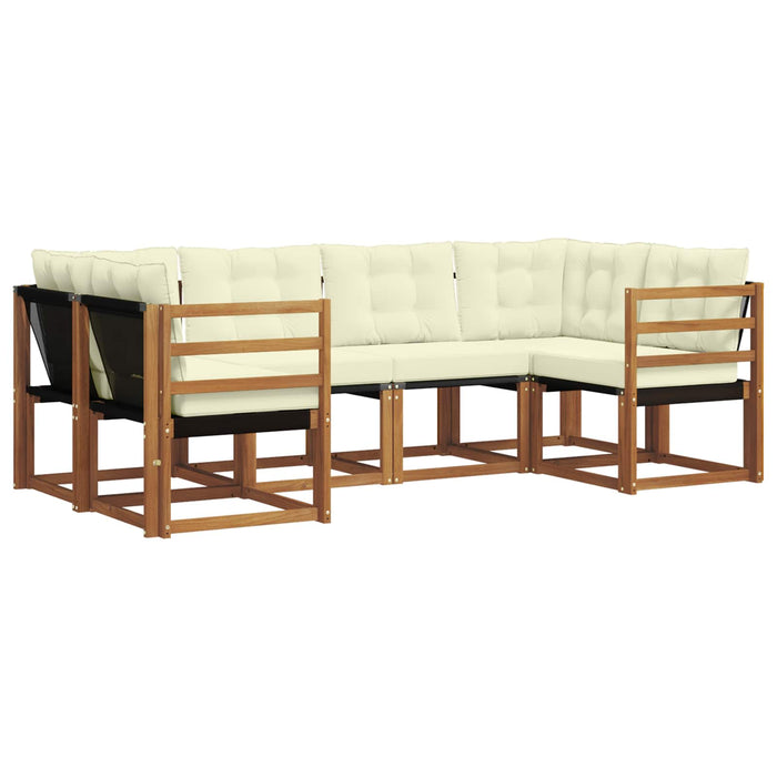 Set de canapele de exterior cu pernă 6 pcs Natural și Crem - WALTI WALTI