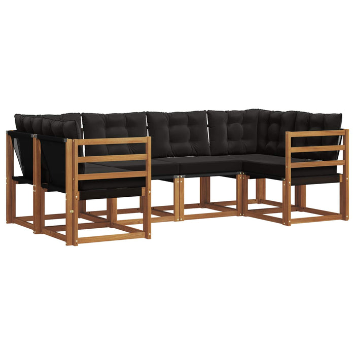 Set de canapele de exterior cu pernă 6 pcs Natural și Negru - WALTI WALTI