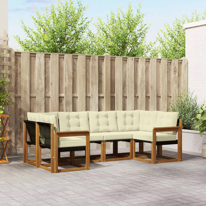 Set de canapele de exterior cu pernă 6 pcs Natural și Crem - WALTI WALTI