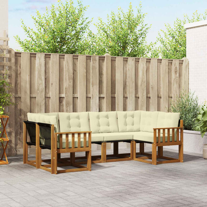 Set de canapele de exterior cu pernă 6 pcs Natural și Crem - WALTI WALTI