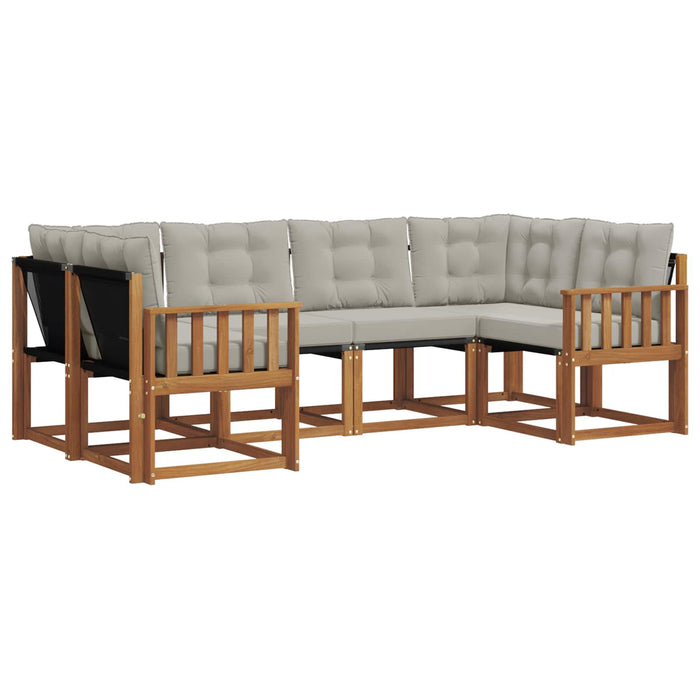 Set de canapele de exterior 6 pcs Gri natural și deschis - WALTI WALTI