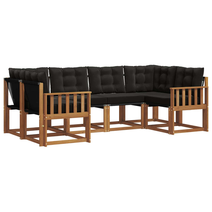 Set de canapele de exterior cu pernă 6 pcs Natural și Negru - WALTI WALTI