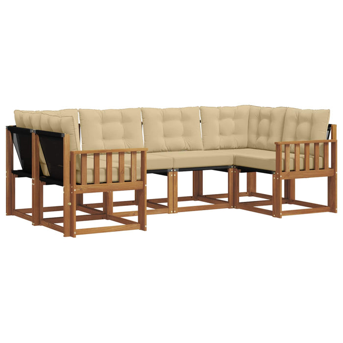 Set de canapele de exterior cu pernă 6 pcs Natural și Bej - WALTI WALTI