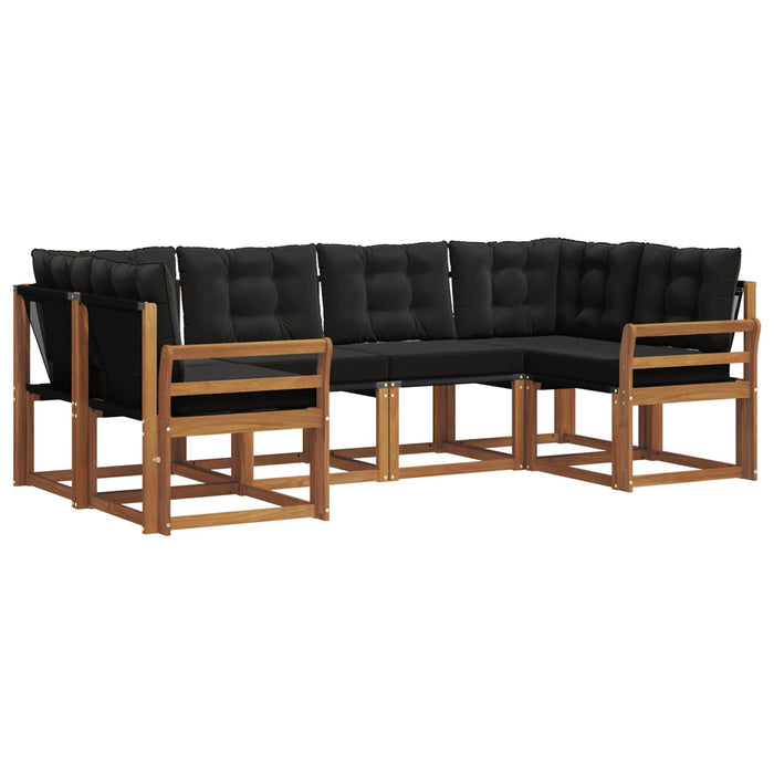 Set de canapele de exterior cu pernă 6 pcs Natural și Negru - WALTI WALTI