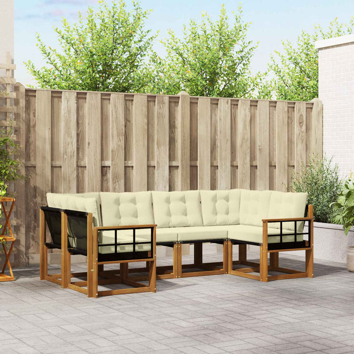 Set de canapele de exterior cu pernă 6 pcs Natural și Crem - WALTI WALTI