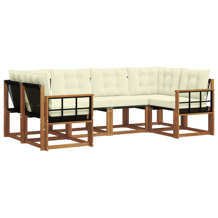 Set de canapele de exterior cu pernă 6 pcs Natural și Crem - WALTI WALTI