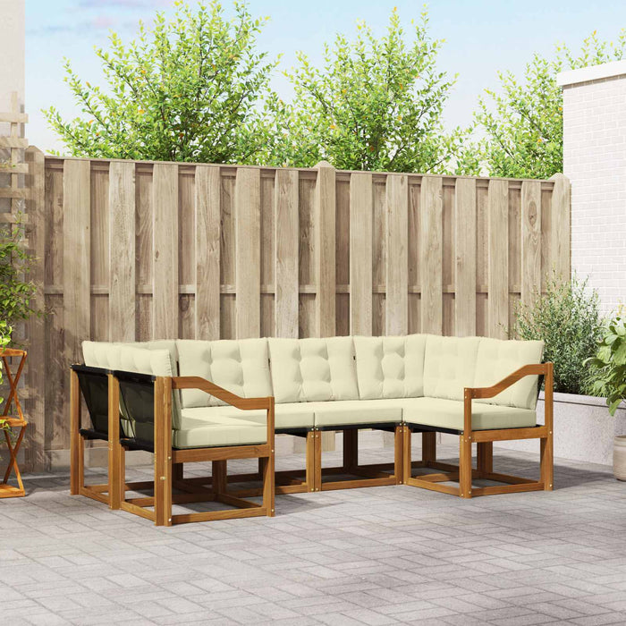 Set de canapele de exterior cu pernă 6 pcs Natural și Crem - WALTI WALTI