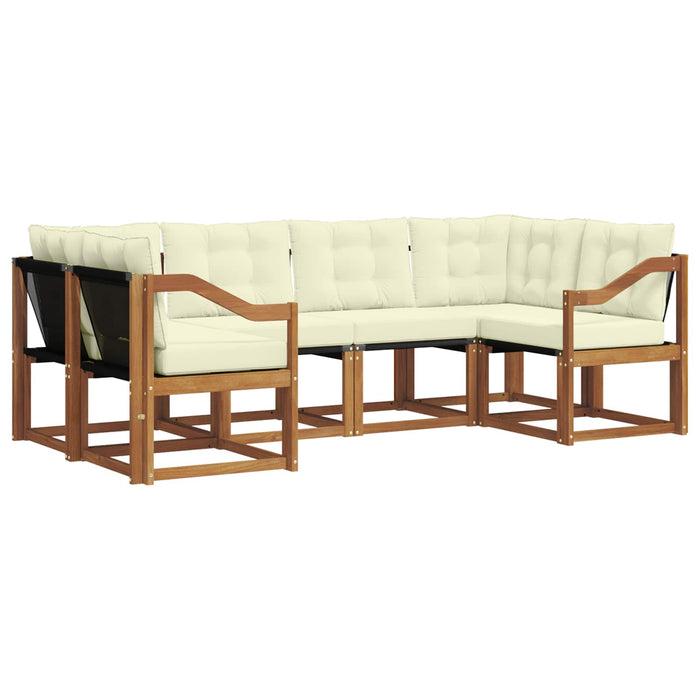 Set de canapele de exterior cu pernă 6 pcs Natural și Crem - WALTI WALTI