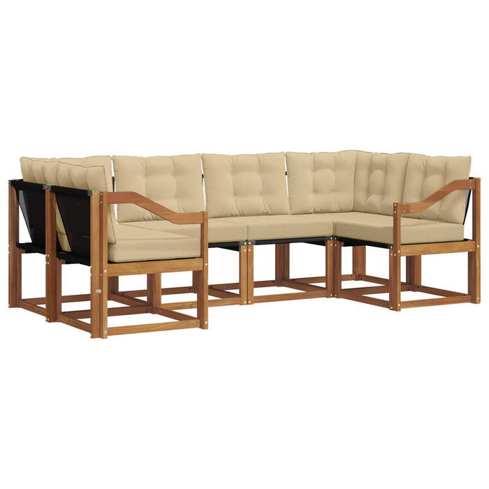 Set de canapele de exterior cu pernă 6 pcs Natural și Bej - WALTI WALTI