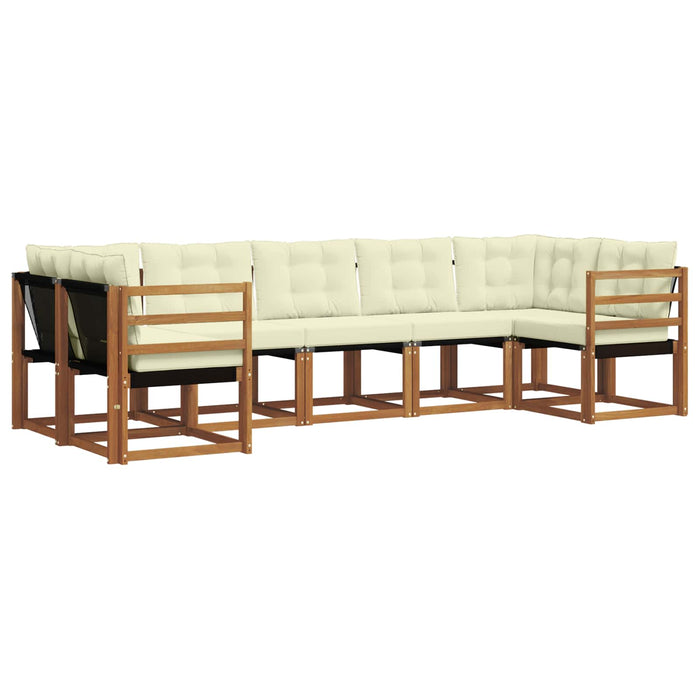 Set de canapele de exterior cu pernă 7 pcs Natural și Crem - WALTI WALTI
