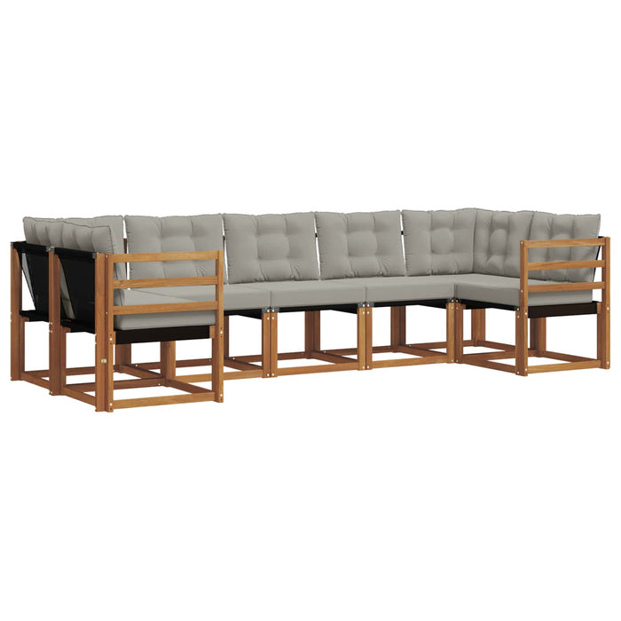 Set de canapele de exterior 7 pcs Gri natural și deschis - WALTI WALTI