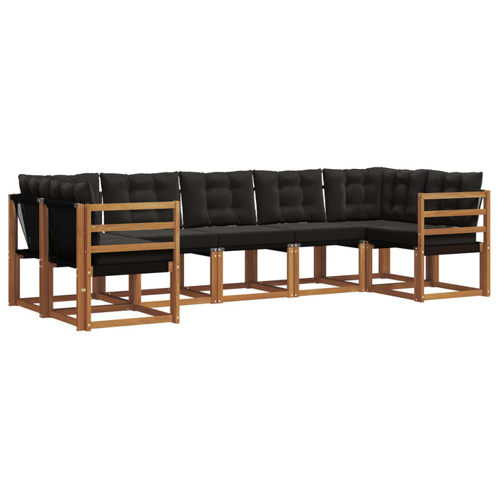 Set de canapele de exterior cu pernă 7 pcs Natural și Negru - WALTI WALTI