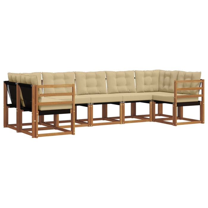 Set de canapele de exterior cu pernă 7 pcs Natural și Bej - WALTI WALTI