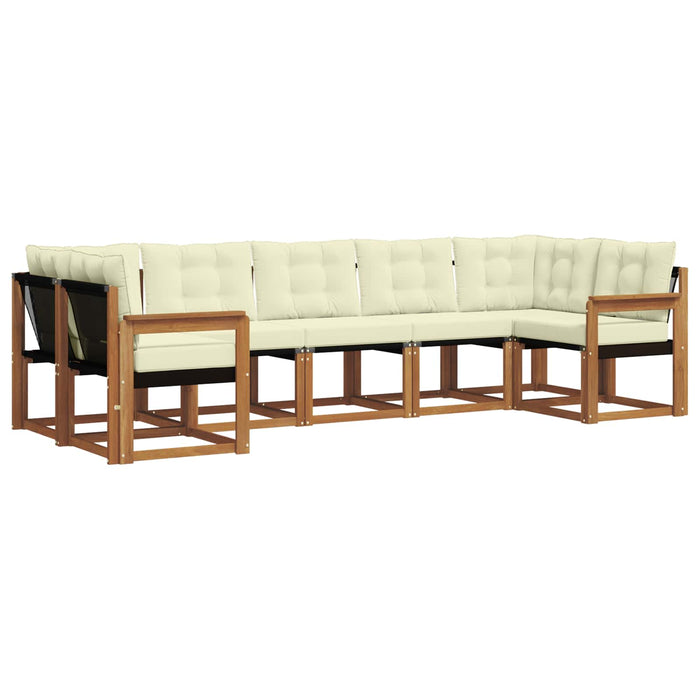 Set de canapele de exterior cu pernă 7 pcs Natural și Crem - WALTI WALTI