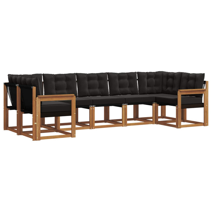 Set de canapele de exterior cu pernă 7 pcs Natural și Negru - WALTI WALTI