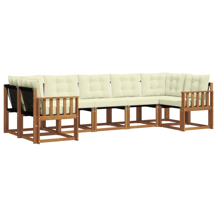 Set de canapele de exterior cu pernă 7 pcs Natural și Crem - WALTI WALTI