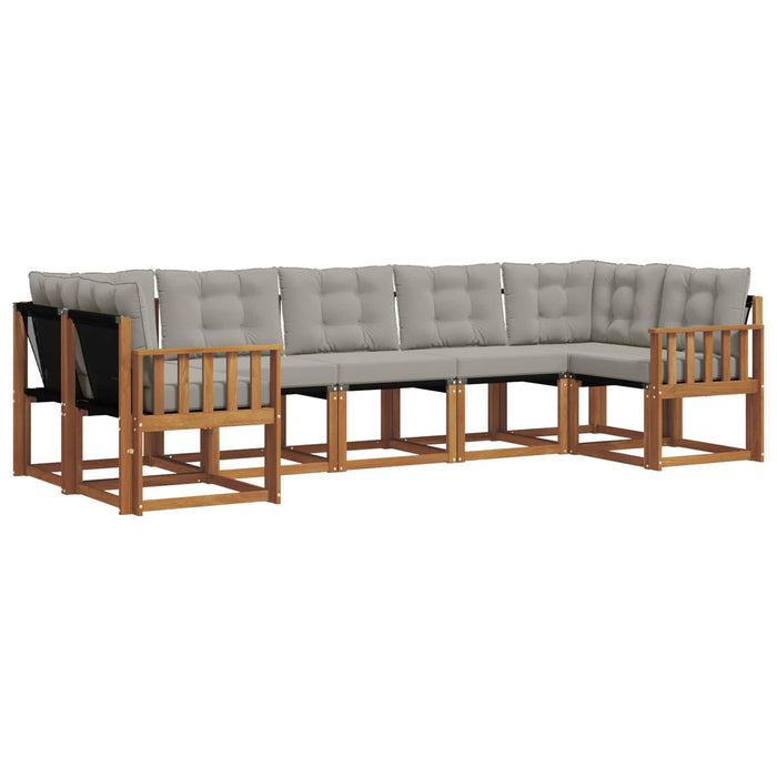 Set de canapele de exterior 7 pcs Gri natural și deschis - WALTI WALTI