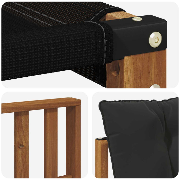 Set de canapele de exterior cu pernă 7 pcs Natural și Negru - WALTI WALTI