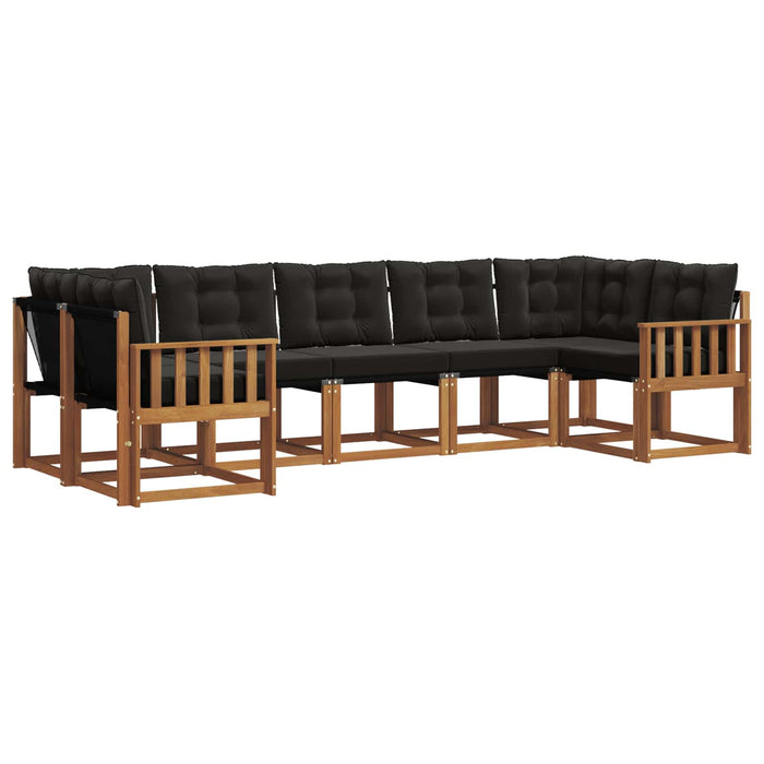 Set de canapele de exterior cu pernă 7 pcs Natural și Negru - WALTI WALTI