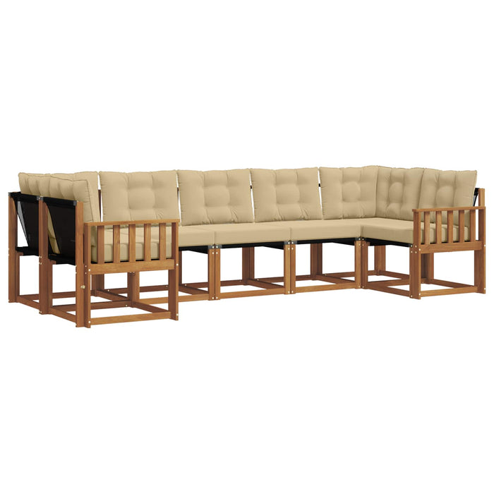 Set de canapele de exterior cu pernă 7 pcs Natural și Bej - WALTI WALTI