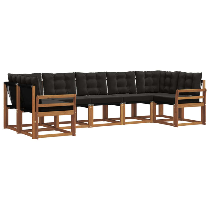 Set de canapele de exterior cu pernă 7 pcs Natural și Negru - WALTI WALTI