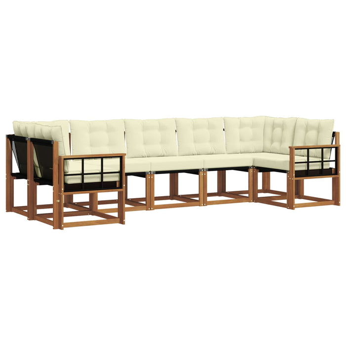 Set de canapele de exterior cu pernă 7 pcs Natural și Crem - WALTI WALTI