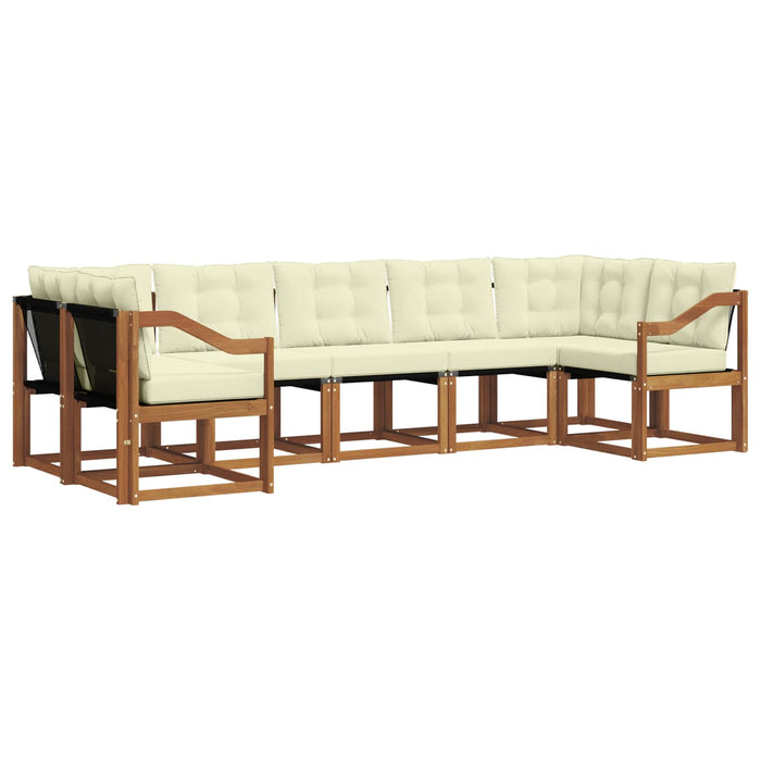 Set de canapele de exterior cu pernă 7 pcs Natural și Crem - WALTI WALTI