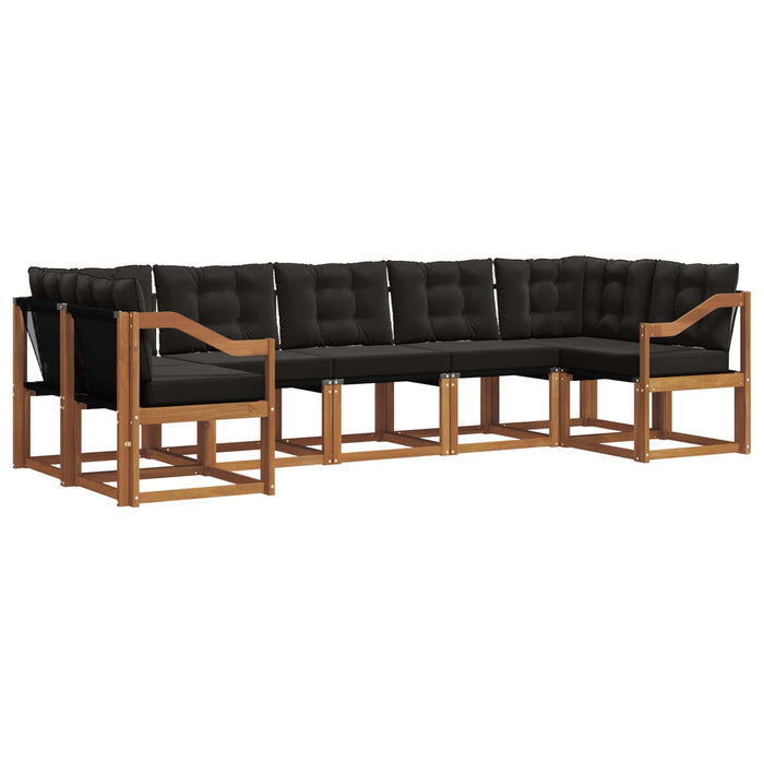 Set de canapele de exterior cu pernă 7 pcs Natural și Negru - WALTI WALTI